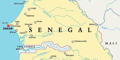 Senegal-floden afrika kort