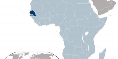 Kort over Senegal placering på verden