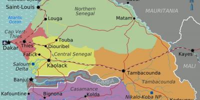Kort over Senegal politiske